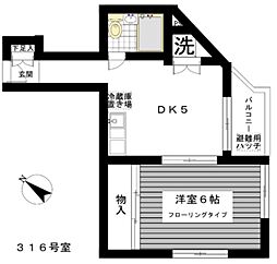 マンションシティアイランド 1DKの間取図画像