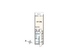 MELLAS新秋津II 1Kの間取図画像