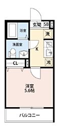 FELICE COURT 1Kの間取図画像