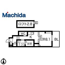 あんしん+日置荘西町 ワンルームの間取図画像