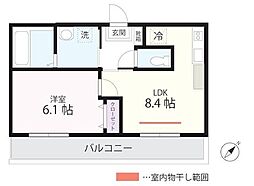 Quiet Crab House mix三ツ沢下町(仮) 1LDKの間取図画像