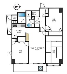 ライオンズマンション高円寺南第2 6階3LDKの間取り
