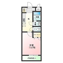 フジパレス水池 1Kの間取図画像