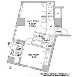 コンフォリア銀座EAST 1LDKの間取図画像