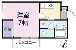 アーデル中野 1Kの間取図画像
