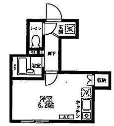 ソレイユ 1階ワンルームの間取り