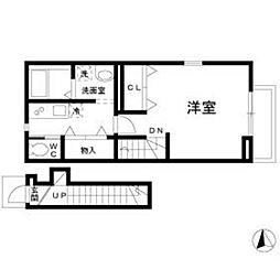 シルバーノース 1Kの間取図画像