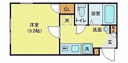 京成本線 京成町屋駅 徒歩13分の賃貸マンション 3階1Kの間取り