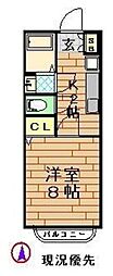 びるいしだいら2 1Kの間取図画像