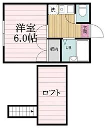 レオパレス青山 1Kの間取図画像