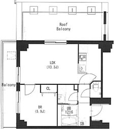 エスティメゾン都立大学 1LDKの間取図画像