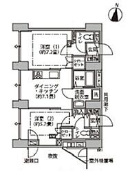 東雲キャナルコートCODAN14号棟 612 6階2DKの間取り