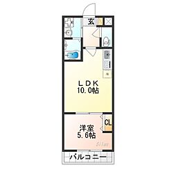 ソリティア梅小路 1LDKの間取図画像