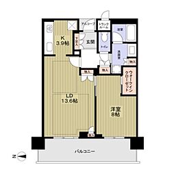 ジオタワー宝塚グランレジデンス The North 1LDKの間取図画像