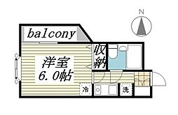 メゾン・ド・オンブラージュ 1Kの間取図画像