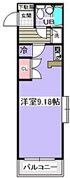 ローズガーデンA52番館 ワンルームの間取図画像