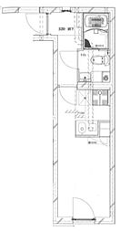 the GINZA east 1階1Kの間取り