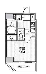 コンシェリア新橋 1Kの間取図画像