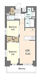 S-RESIDENCE東浦和agua 2LDKの間取図画像