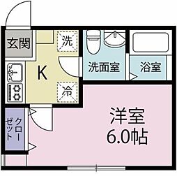 横浜市青葉区桜台アパート 1Kの間取図画像