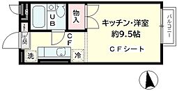 サン・デ・ミナ ワンルームの間取図画像