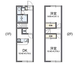 レオパレスリモーネ 2DKの間取図画像