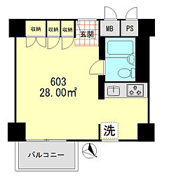 月島ハイツ ワンルームの間取図画像