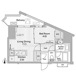 グランシエル南青山 1LDKの間取図画像