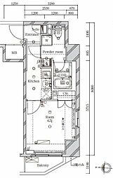 SYFORMEIRIYA 1Kの間取図画像