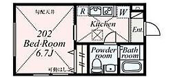カトリエム湘南藤沢 1Kの間取図画像