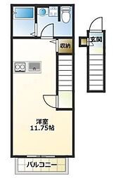 レガーロC ワンルームの間取図画像