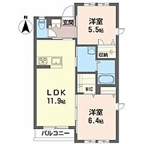 ウィスティアリア御前 101 ｜ 福島県郡山市御前南４丁目97-1（賃貸アパート2LDK・1階・54.72㎡） その2