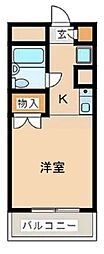 セシーズ新百合丘 1Kの間取図画像