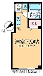 松島和田マンション ワンルームの間取図画像
