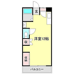 コーポあすなろ ワンルームの間取図画像