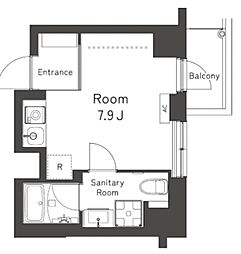 レキシントンスクエア曙橋 7階ワンルームの間取り