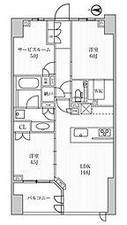 ディームス方南町 4階2SLDKの間取り