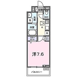 フリージア 3階1Kの間取り