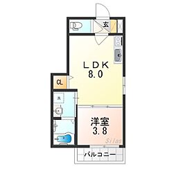 近鉄大阪線 弥刀駅 徒歩3分の賃貸アパート 3階1LDKの間取り