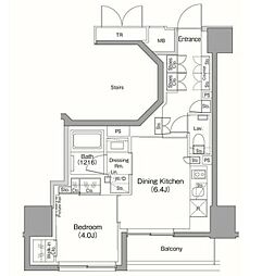 ザ・パークハビオ目黒桜邸 1DKの間取図画像
