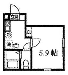 ウィッシュスクエア 1Kの間取図画像