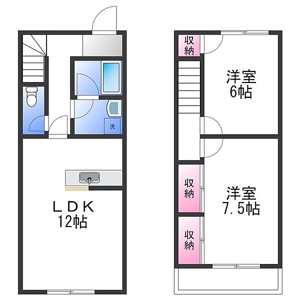 サンクレスト ｜大阪府岸和田市上松町(賃貸タウンハウス2LDK・--・63.80㎡)の写真 その2