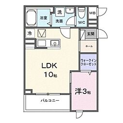 ヒカルサ川越霞ヶ関 1LDKの間取図画像