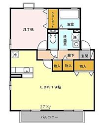 フェニックス ＥＦ 2階1LDKの間取り
