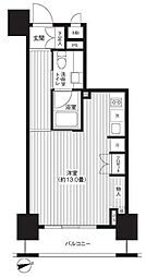 レジディア新御徒町 15階ワンルームの間取り