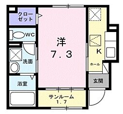 メゾン ノブレス 1階1Kの間取り