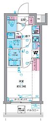 GENOVIA天王台 1Kの間取図画像