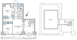 プレディアコート森下テラス 2LDKの間取図画像