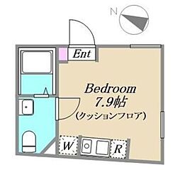 CASA OTSUKA 4階ワンルームの間取り