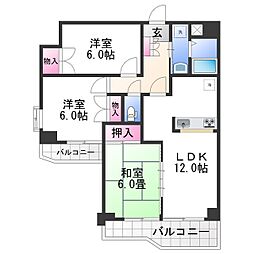 ライオンズマンション和歌山船戸 3LDKの間取図画像